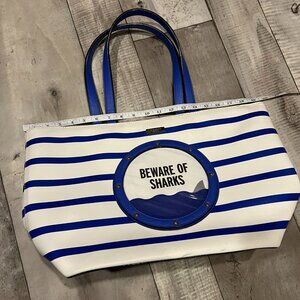 Kate Spade 'Beware of Sharks' Jules Tote Bag, Port Hole Scene BW